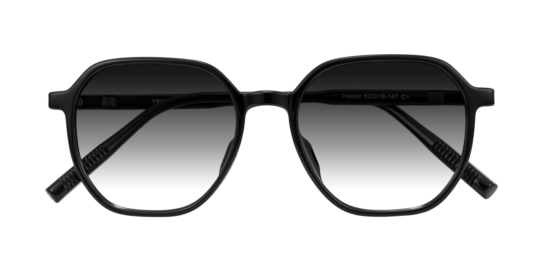 Folded Front of Holzer in Black with Gray Gradient Lenses