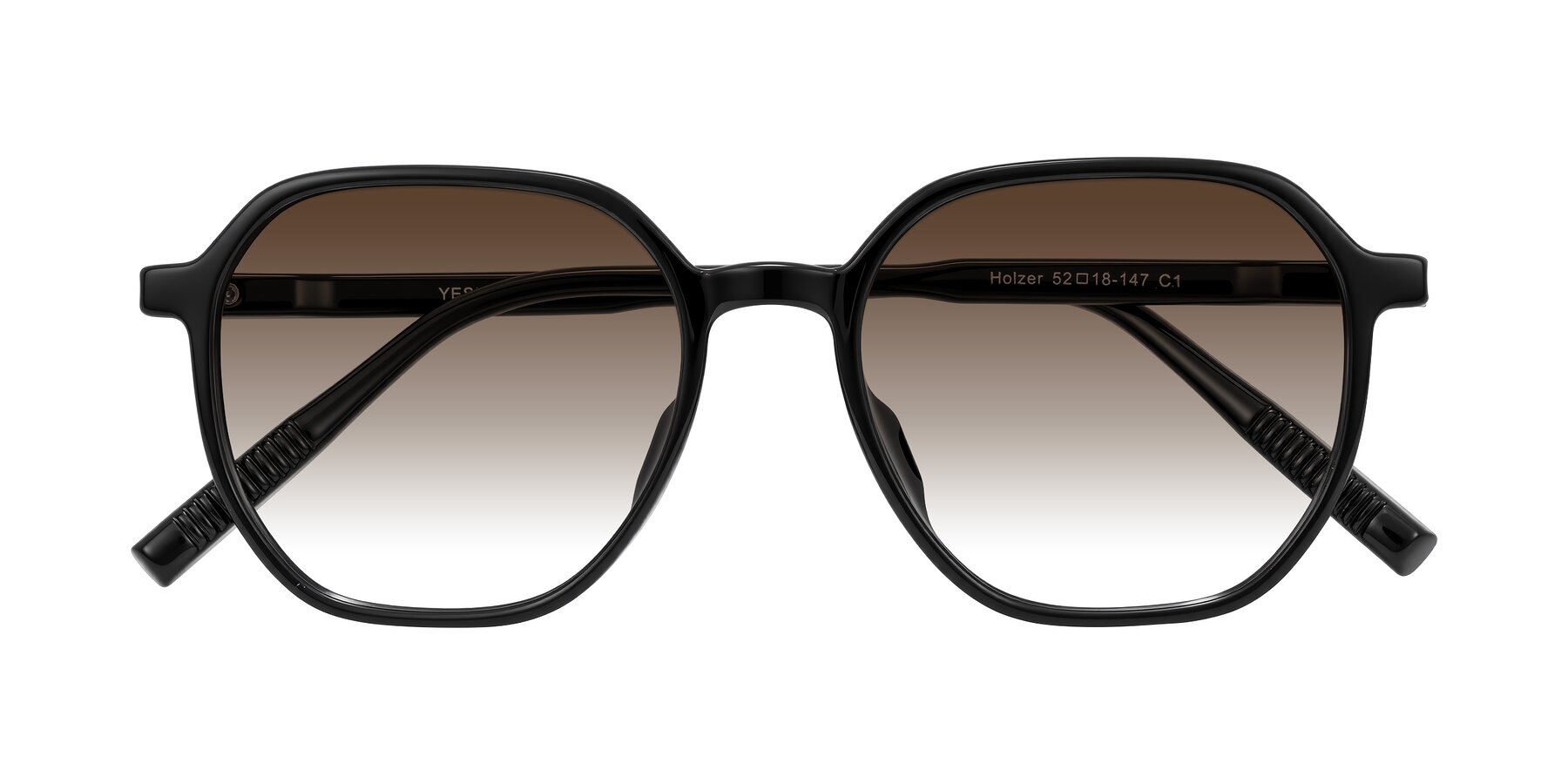Folded Front of Holzer in Black with Brown Gradient Lenses