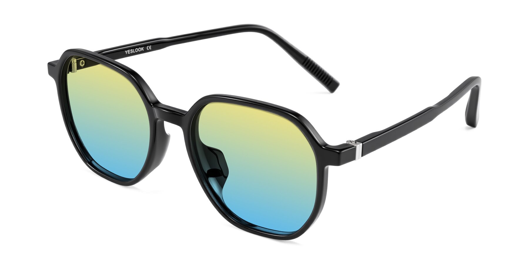 Angle of Holzer in Black with Yellow / Blue Gradient Lenses