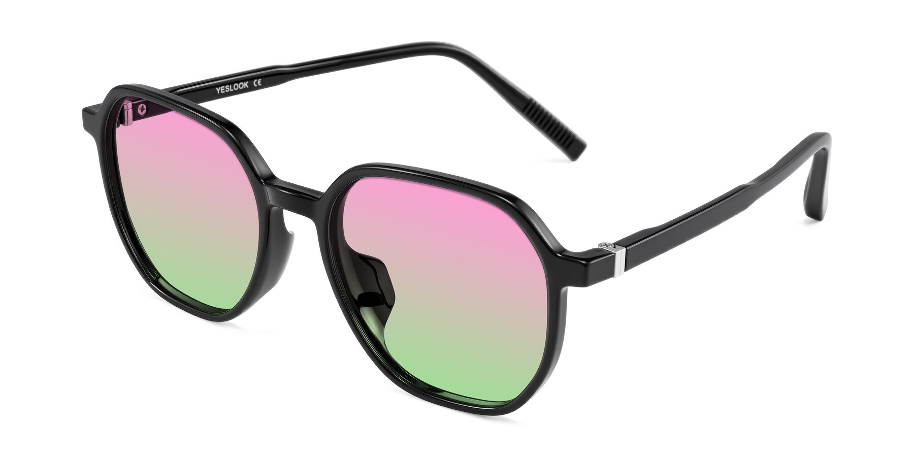 Angle of Holzer in Black with Pink / Green Gradient Lenses