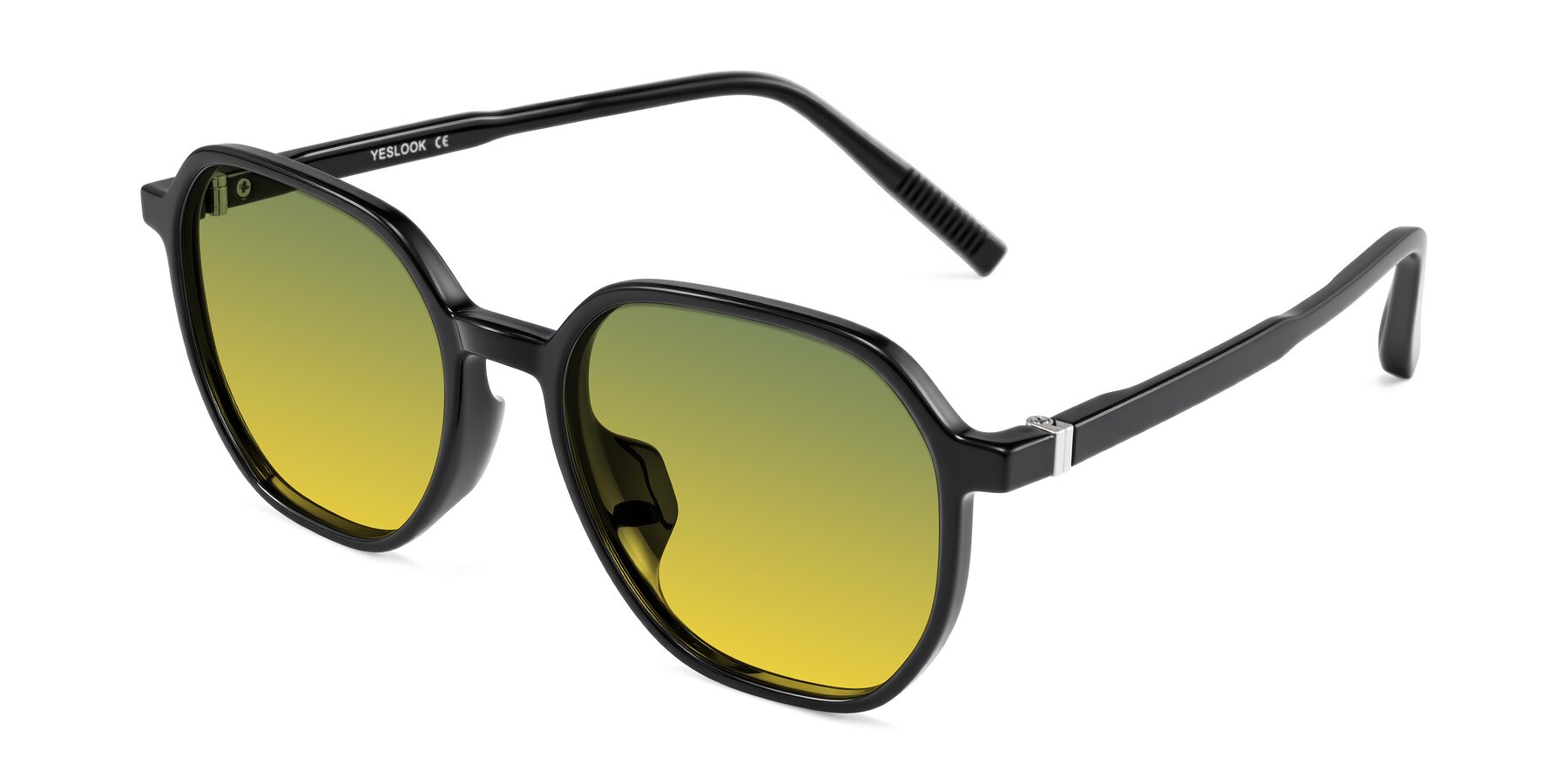 Angle of Holzer in Black with Green / Yellow Gradient Lenses
