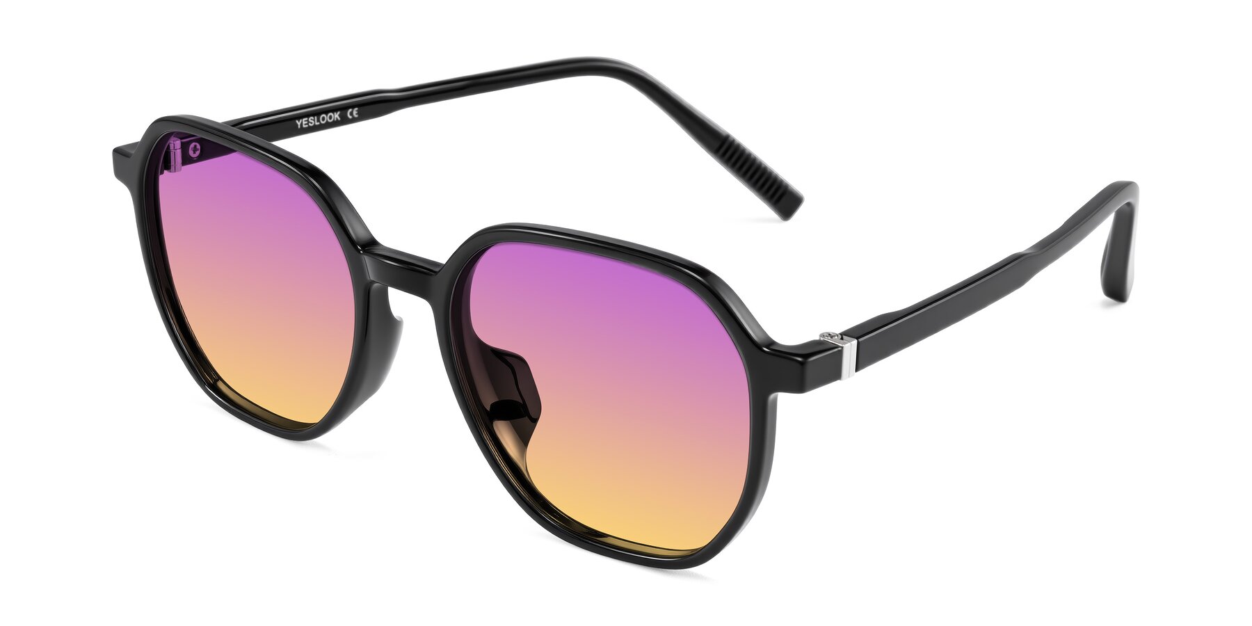 Angle of Holzer in Black with Purple / Yellow Gradient Lenses