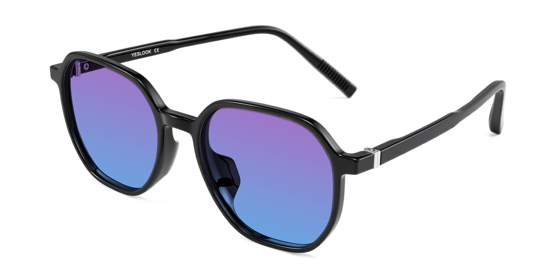 Angle of Holzer in Black with Purple / Blue Gradient Lenses
