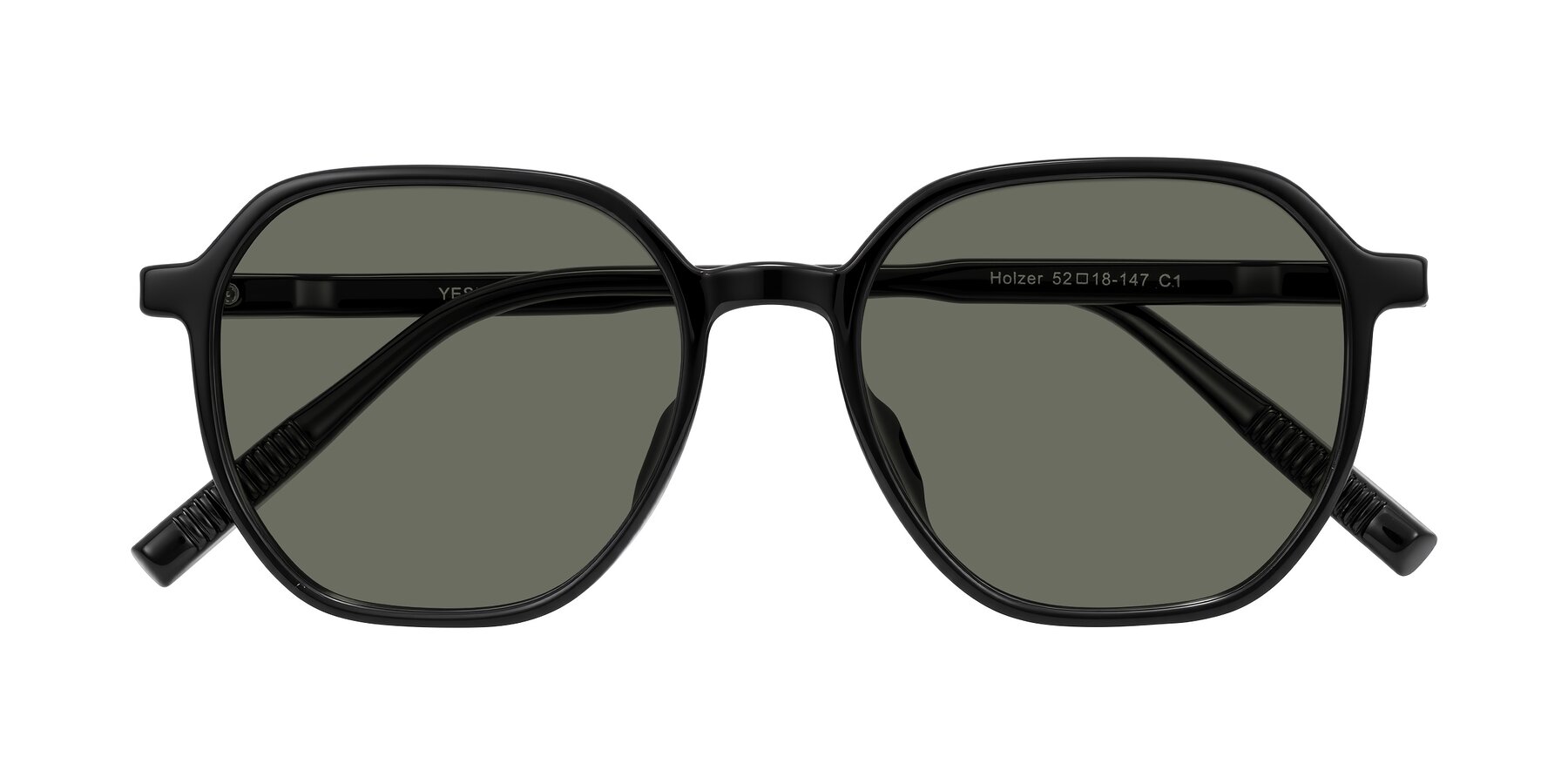 Folded Front of Holzer in Black with Gray Polarized Lenses