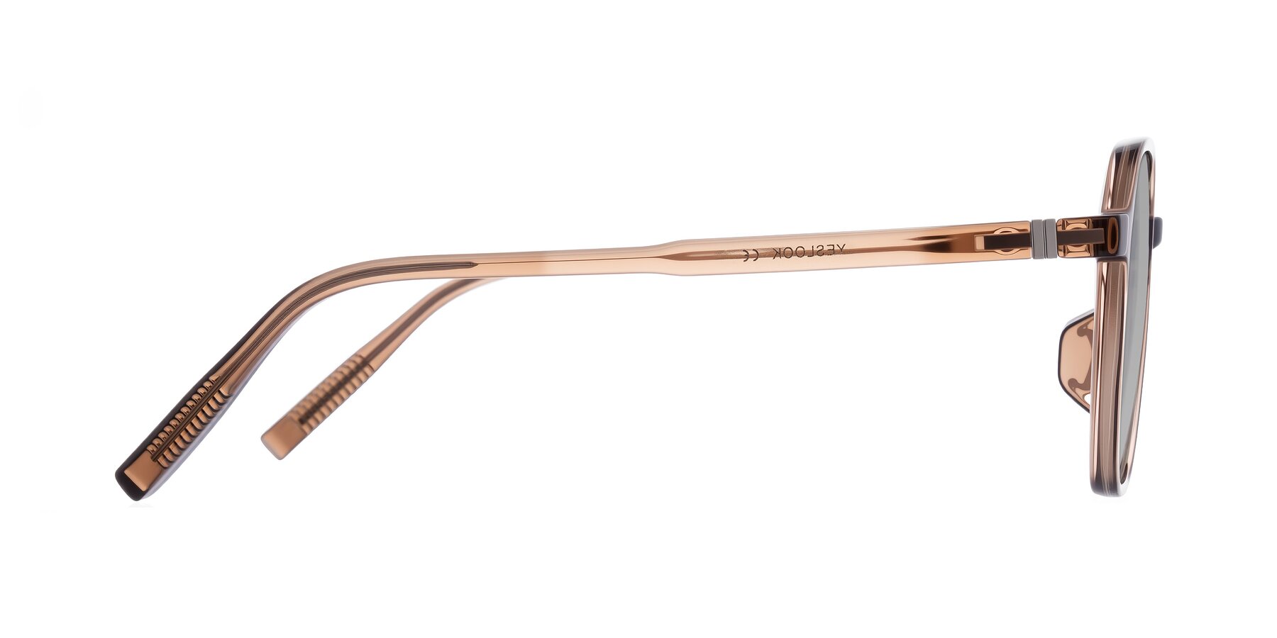 Side of Holzer in Coffee with Light Gray Tinted Lenses