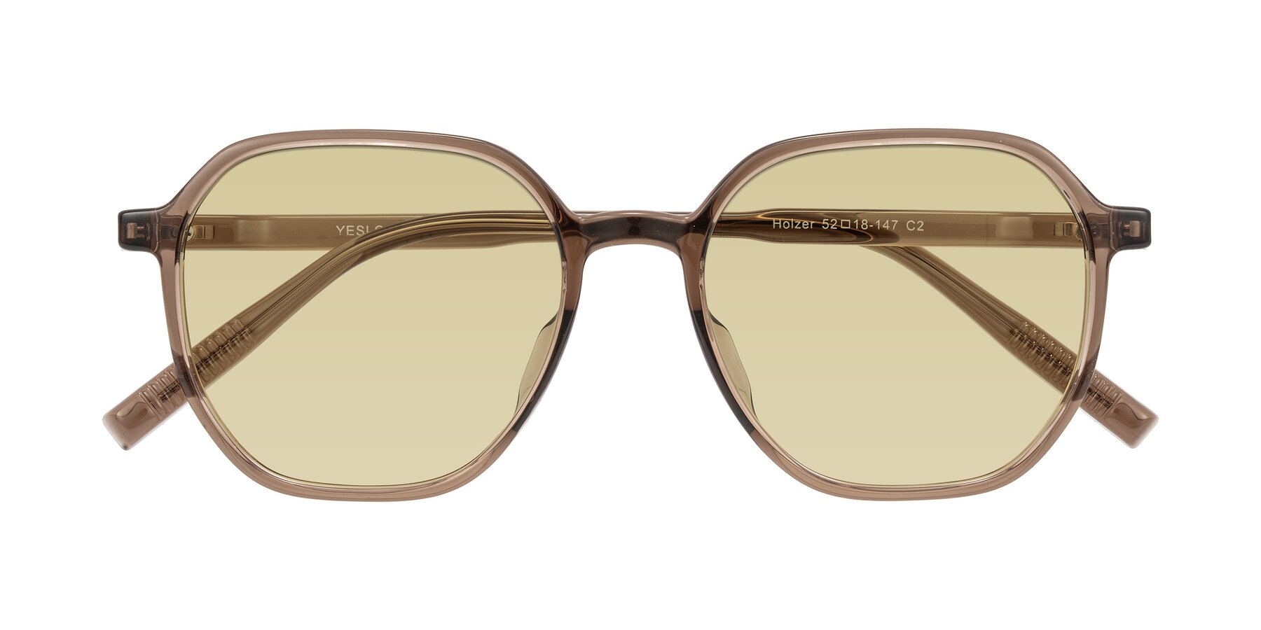 Folded Front of Holzer in Coffee with Light Champagne Tinted Lenses