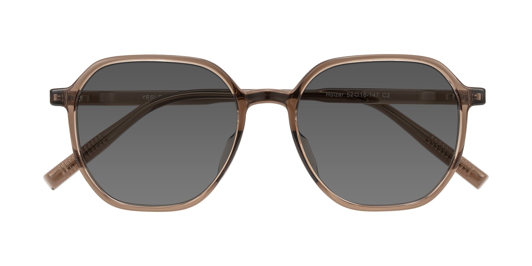 Folded Front of Holzer in Coffee with Medium Gray Tinted Lenses
