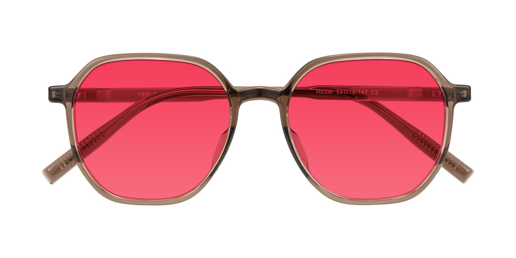Folded Front of Holzer in Coffee with Red Tinted Lenses