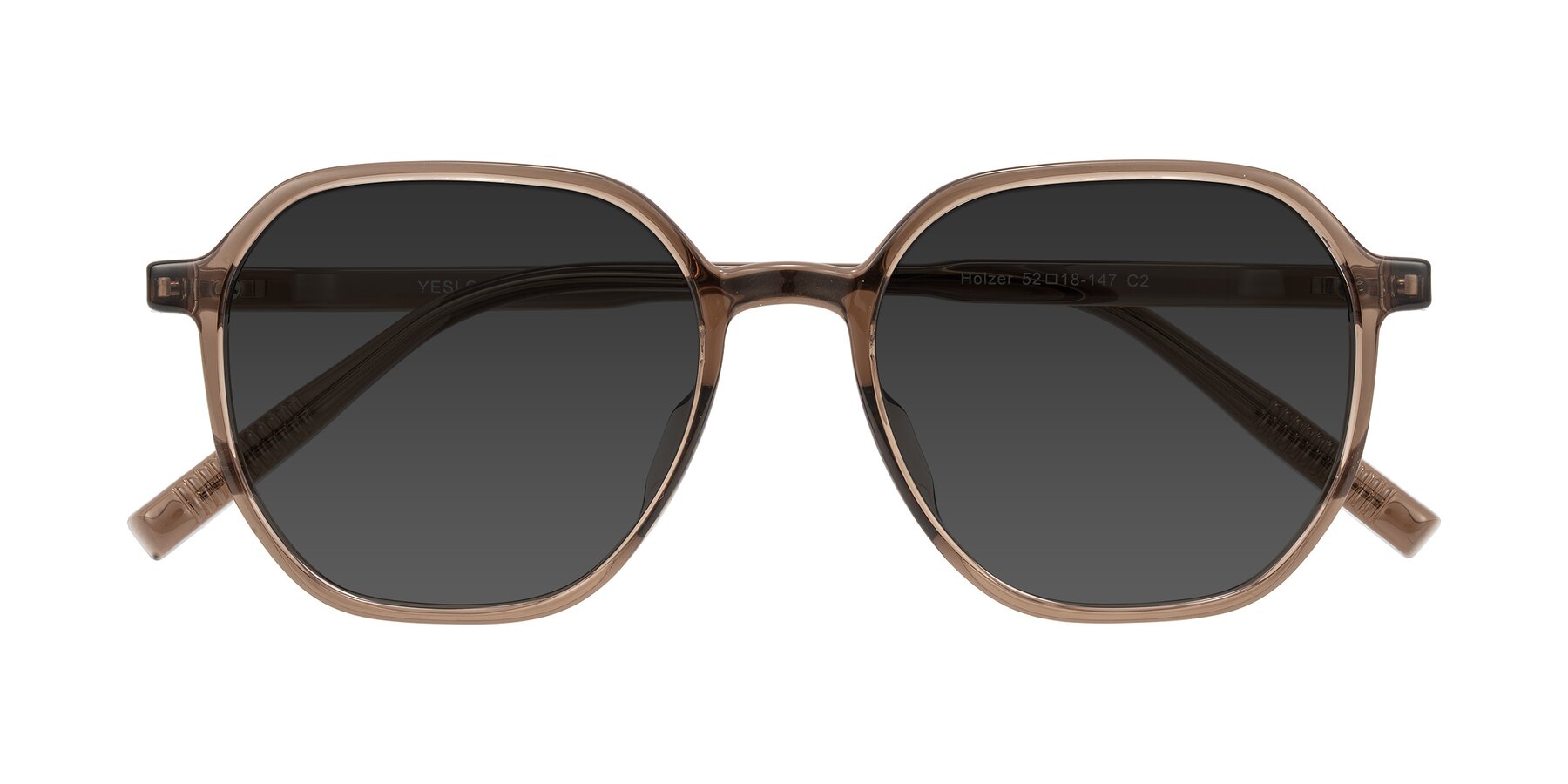 Folded Front of Holzer in Coffee with Gray Tinted Lenses