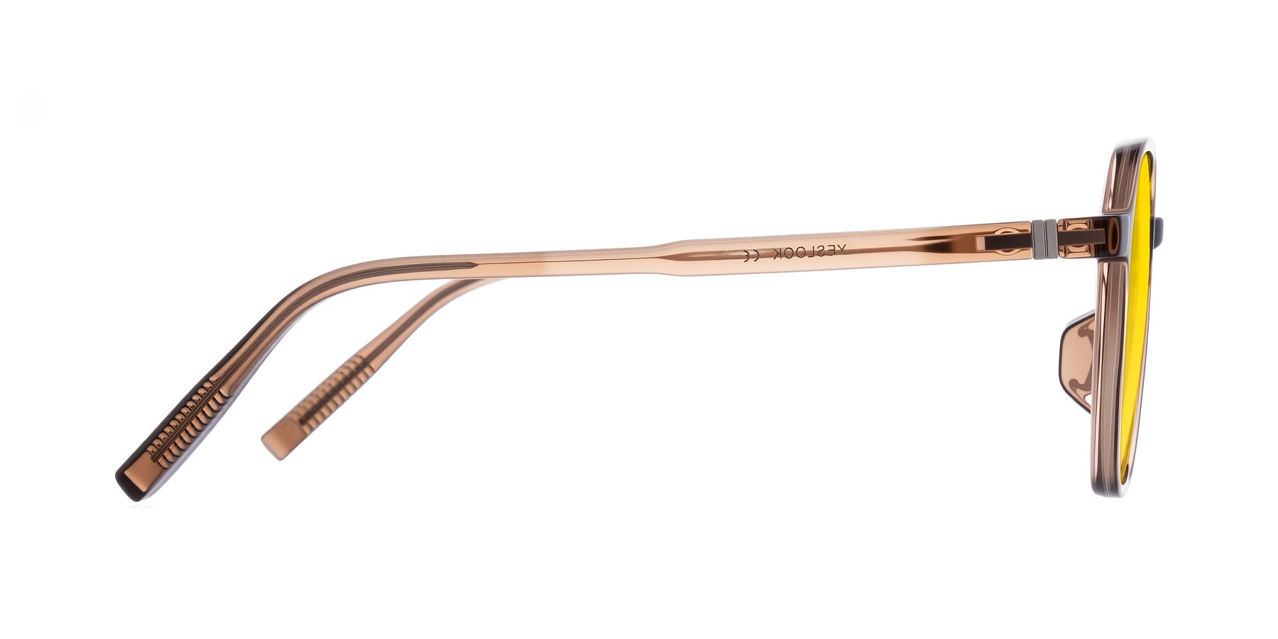 Side of Holzer in Coffee with Yellow Tinted Lenses