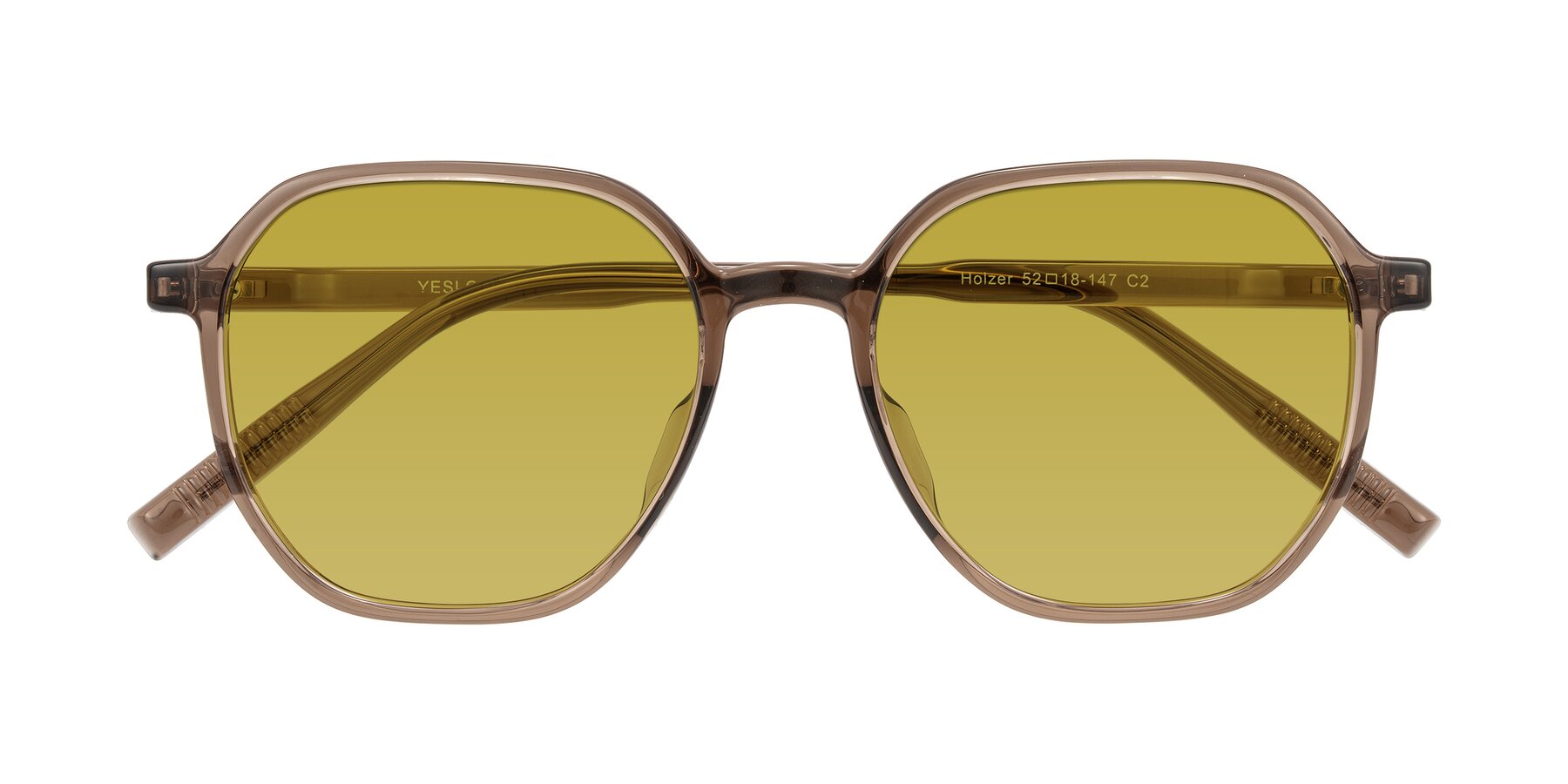 Folded Front of Holzer in Coffee with Champagne Tinted Lenses