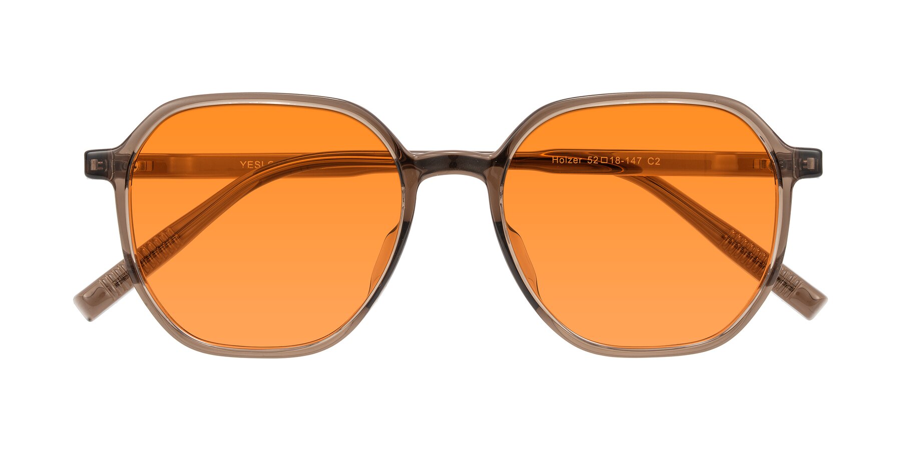 Folded Front of Holzer in Coffee with Orange Tinted Lenses