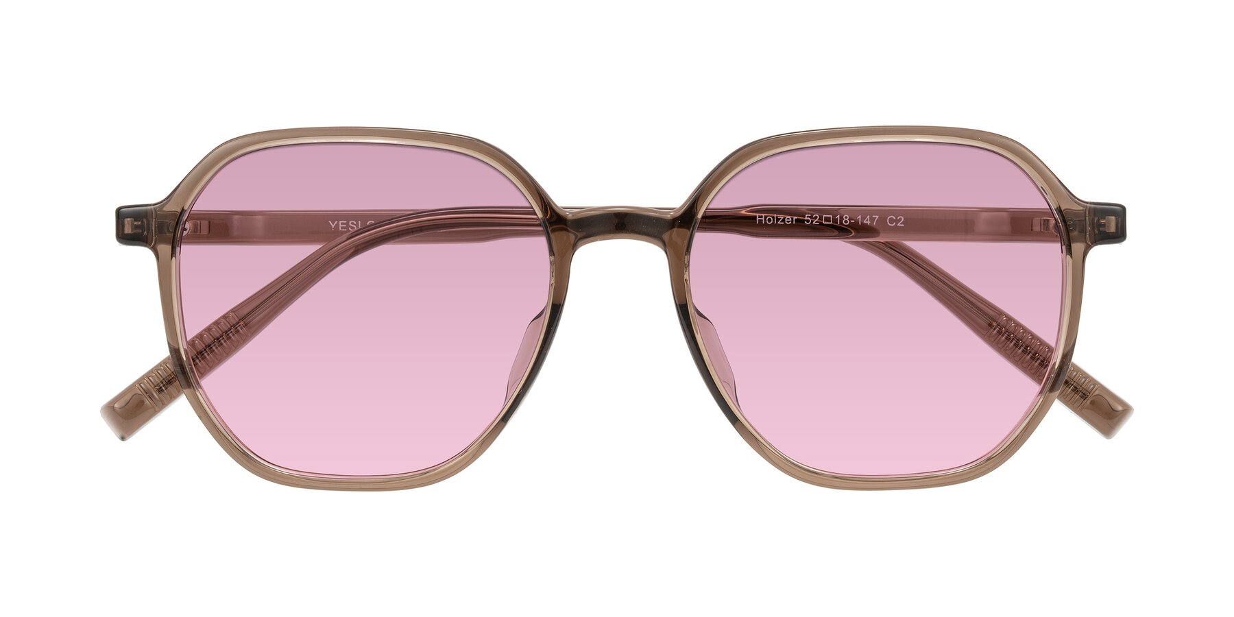 Folded Front of Holzer in Coffee with Light Wine Tinted Lenses