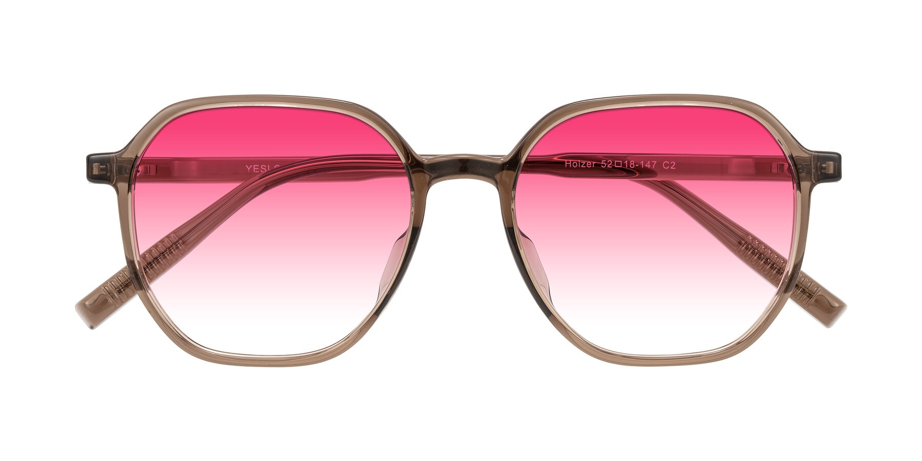 Folded Front of Holzer in Coffee with Pink Gradient Lenses