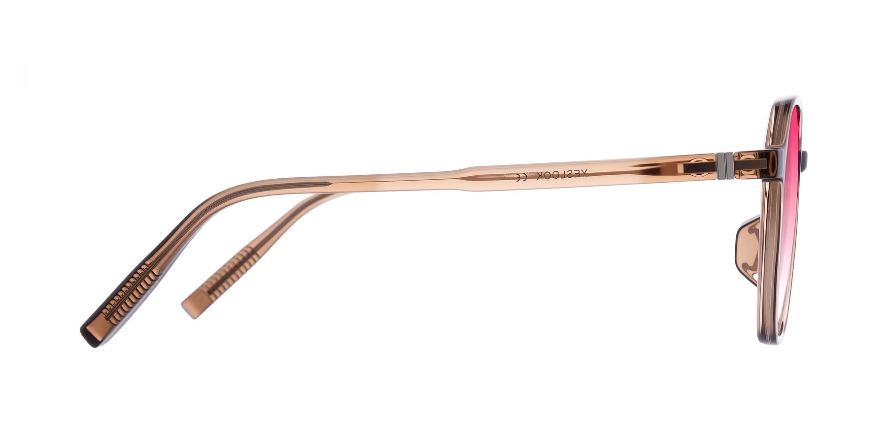 Side of Holzer in Coffee with Pink Gradient Lenses