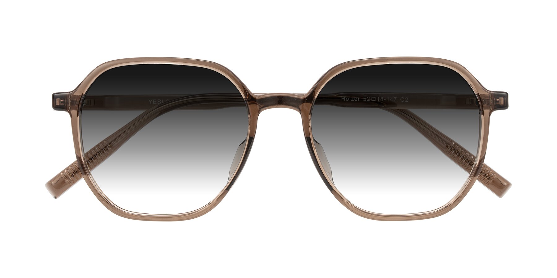 Folded Front of Holzer in Coffee with Gray Gradient Lenses