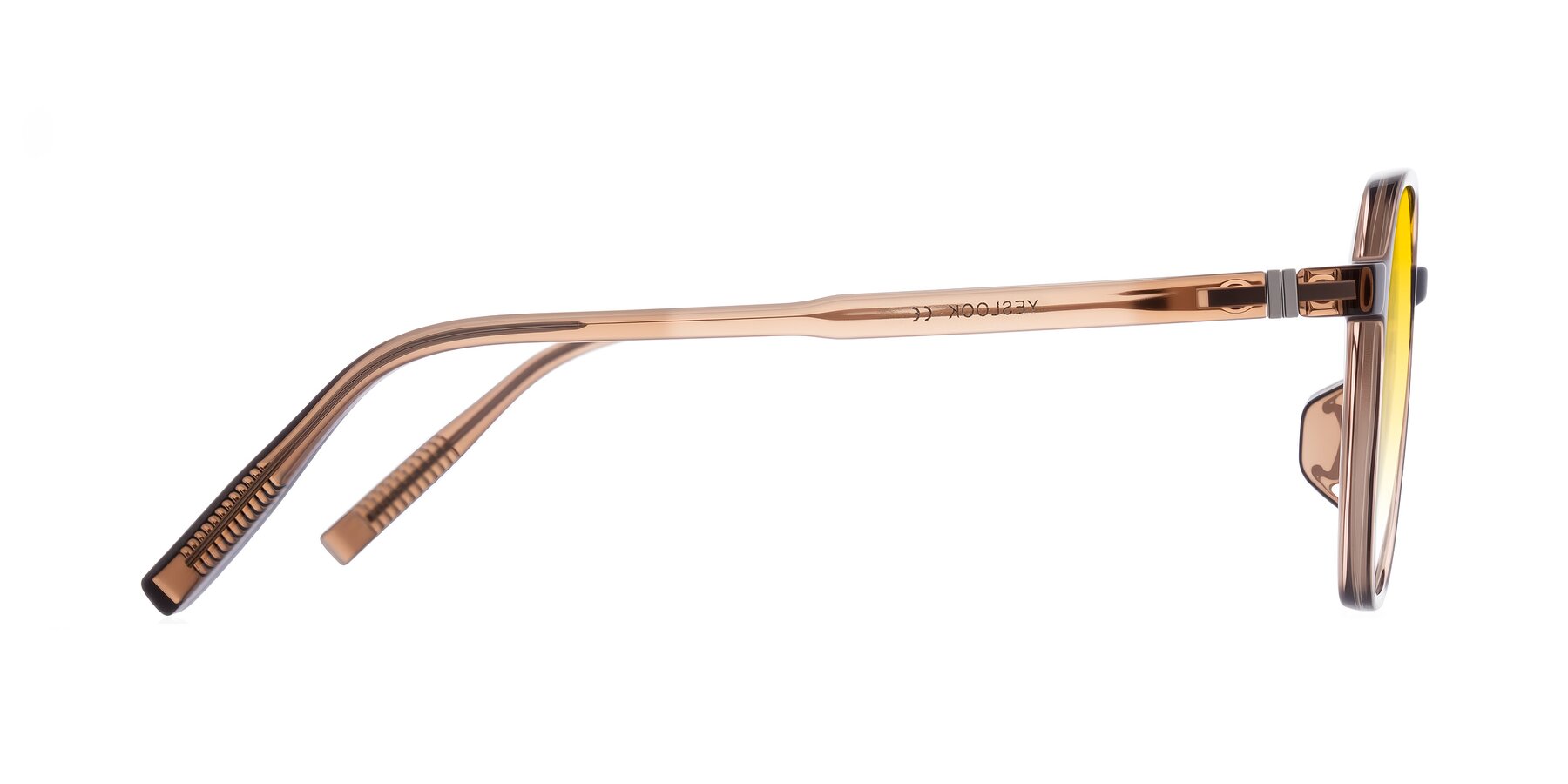 Side of Holzer in Coffee with Yellow Gradient Lenses