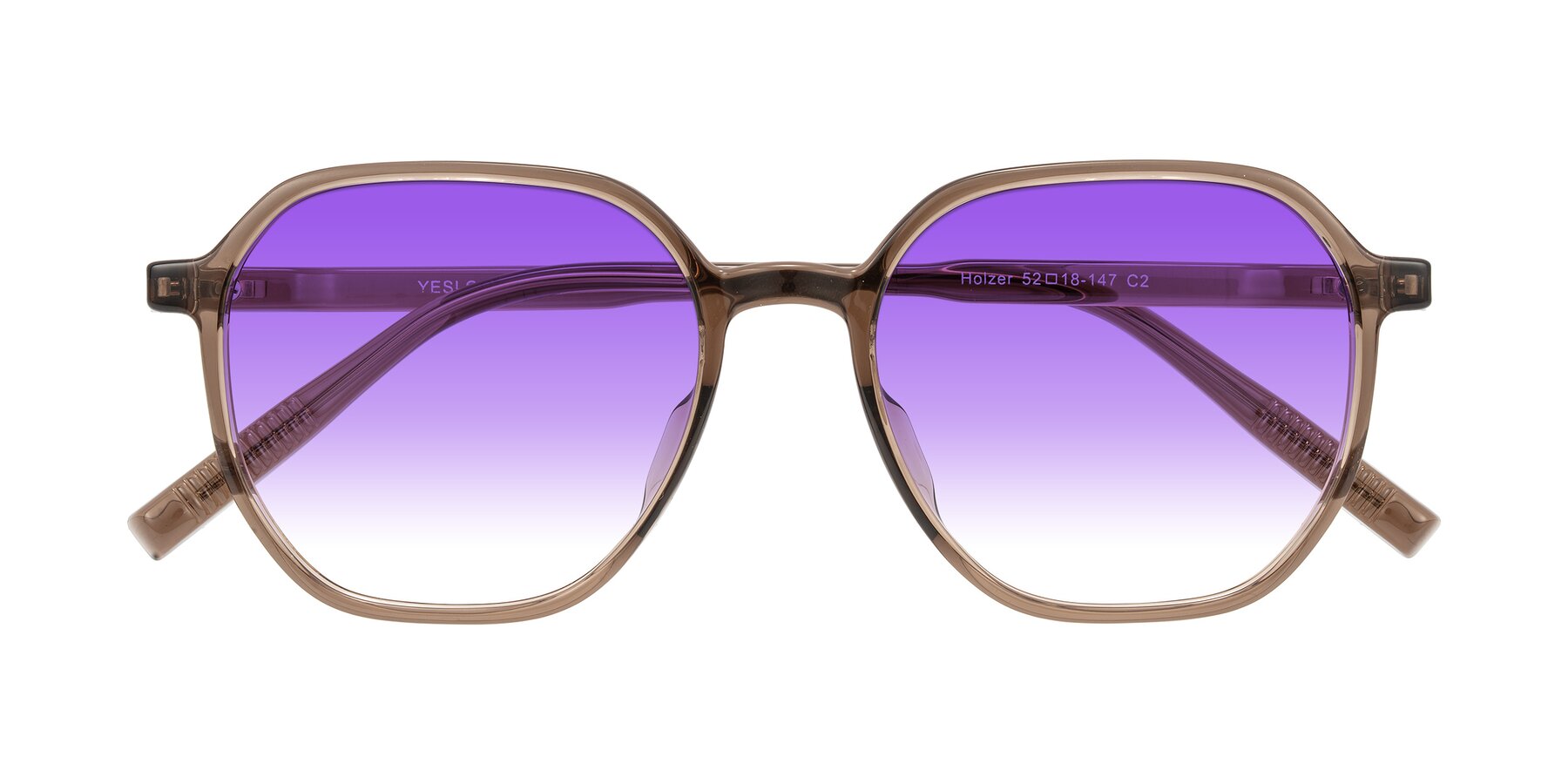 Folded Front of Holzer in Coffee with Purple Gradient Lenses