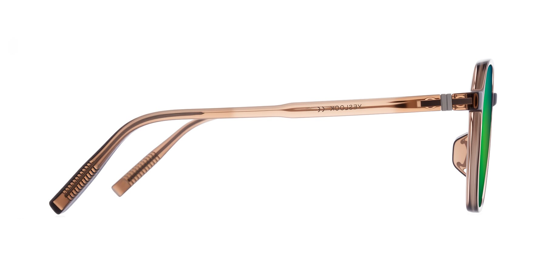 Side of Holzer in Coffee with Green Mirrored Lenses