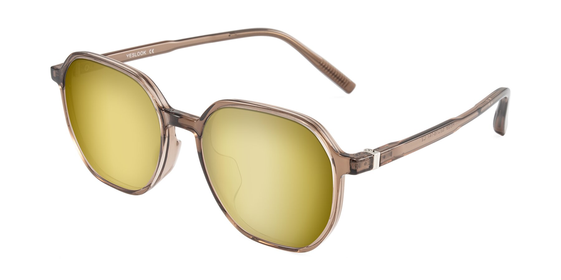 Angle of Holzer in Coffee with Gold Mirrored Lenses