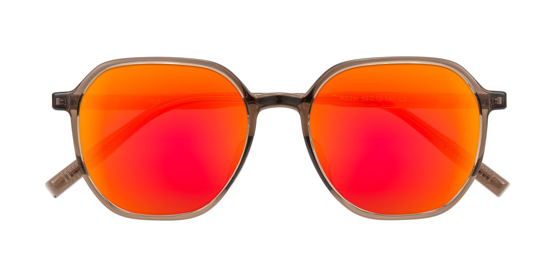 Folded Front of Holzer in Coffee with Red Gold Mirrored Lenses