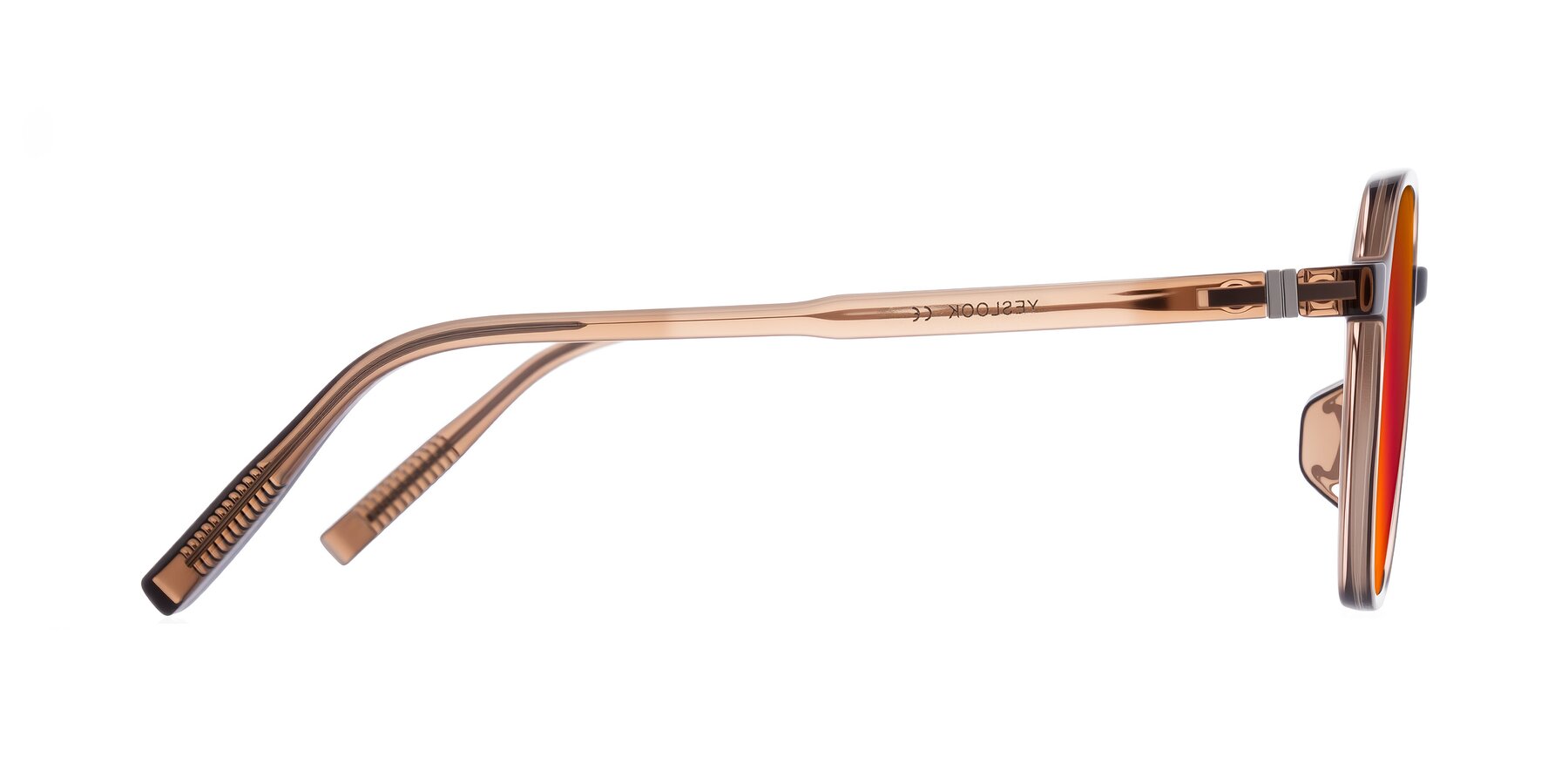 Side of Holzer in Coffee with Red Gold Mirrored Lenses