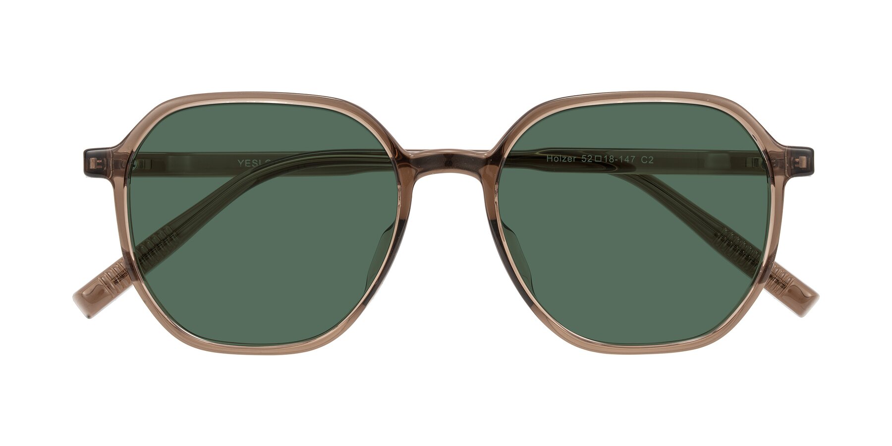 Folded Front of Holzer in Coffee with Green Polarized Lenses