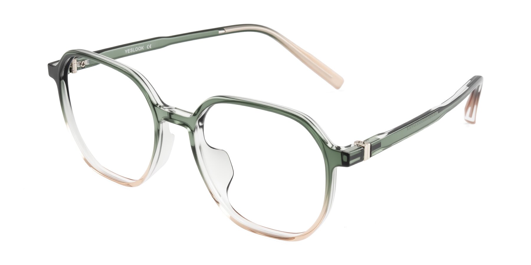 Angle of Holzer in Gradient Green with Clear Eyeglass Lenses