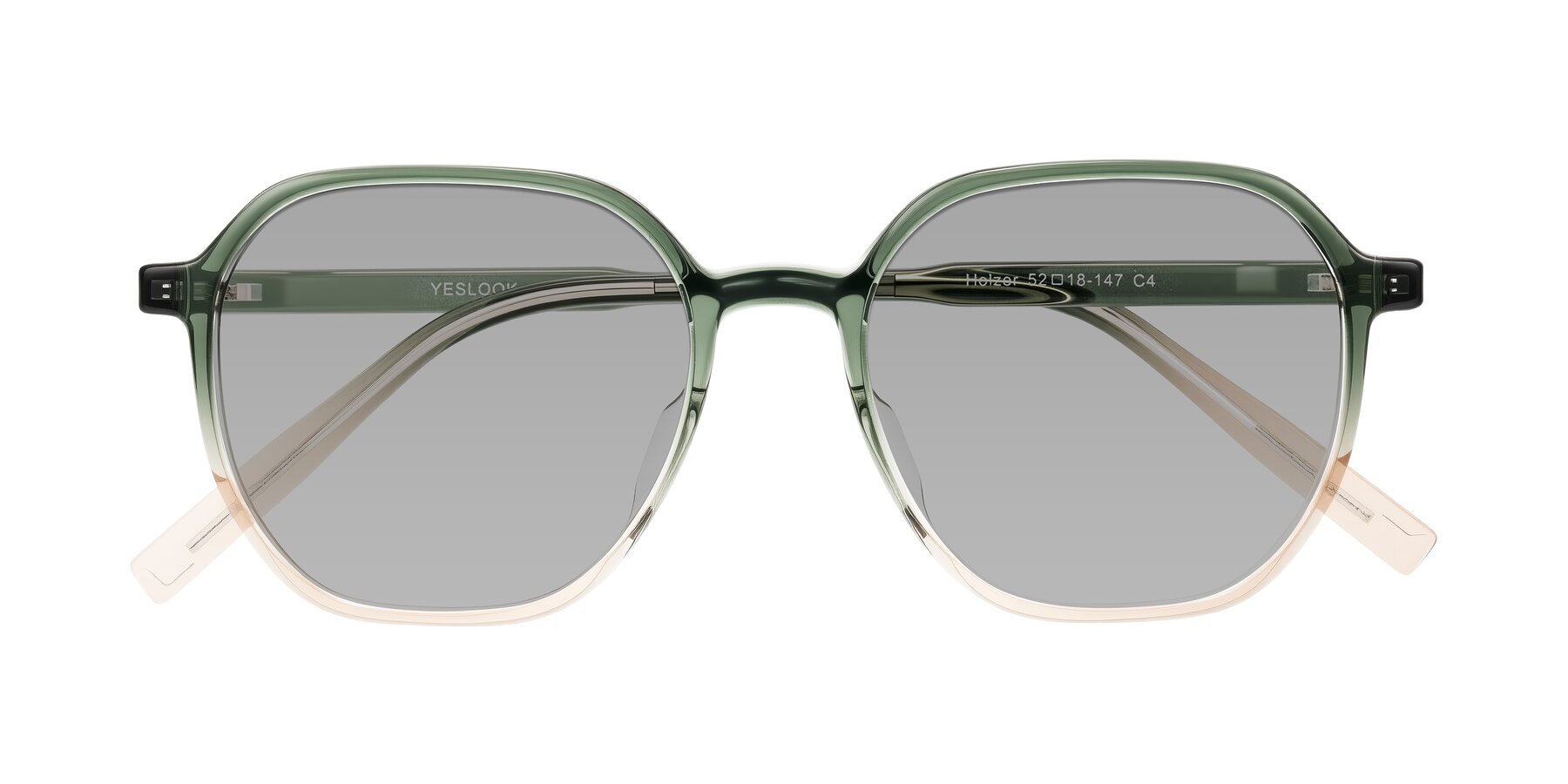 Folded Front of Holzer in Gradient Green with Light Gray Tinted Lenses