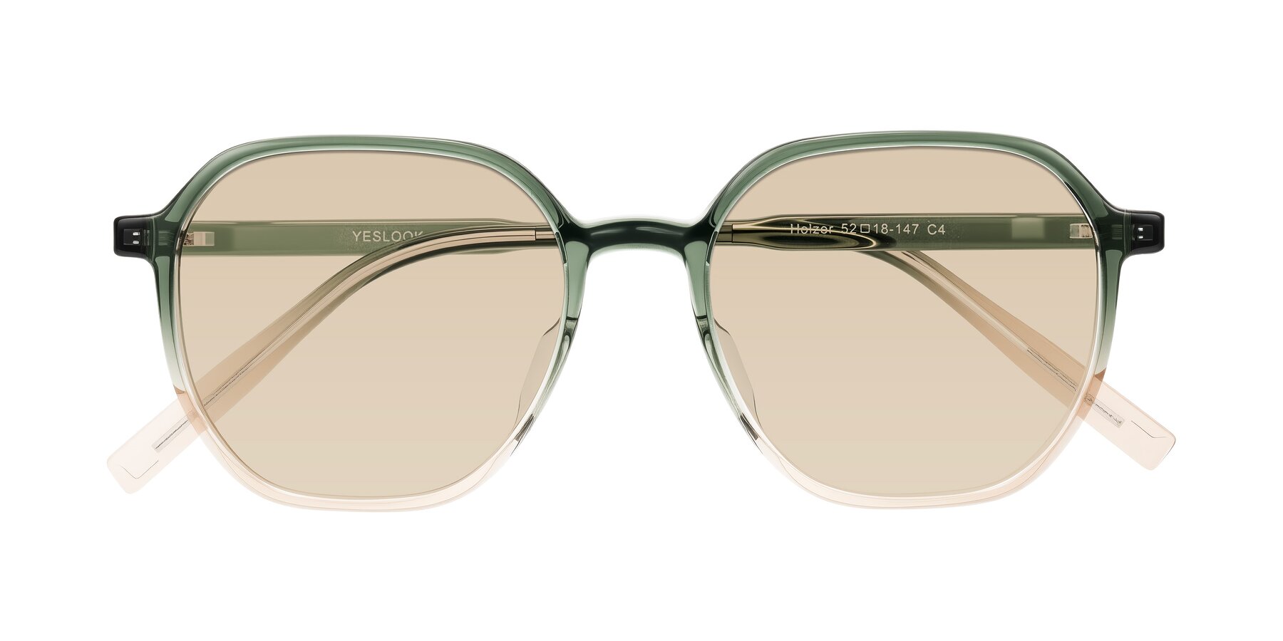 Folded Front of Holzer in Gradient Green with Light Brown Tinted Lenses