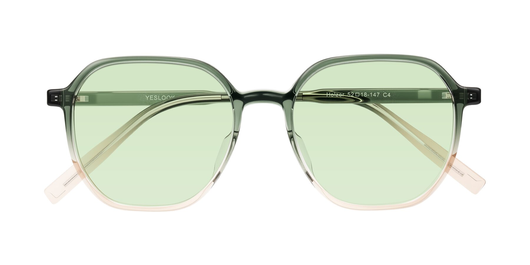 Folded Front of Holzer in Gradient Green with Light Green Tinted Lenses