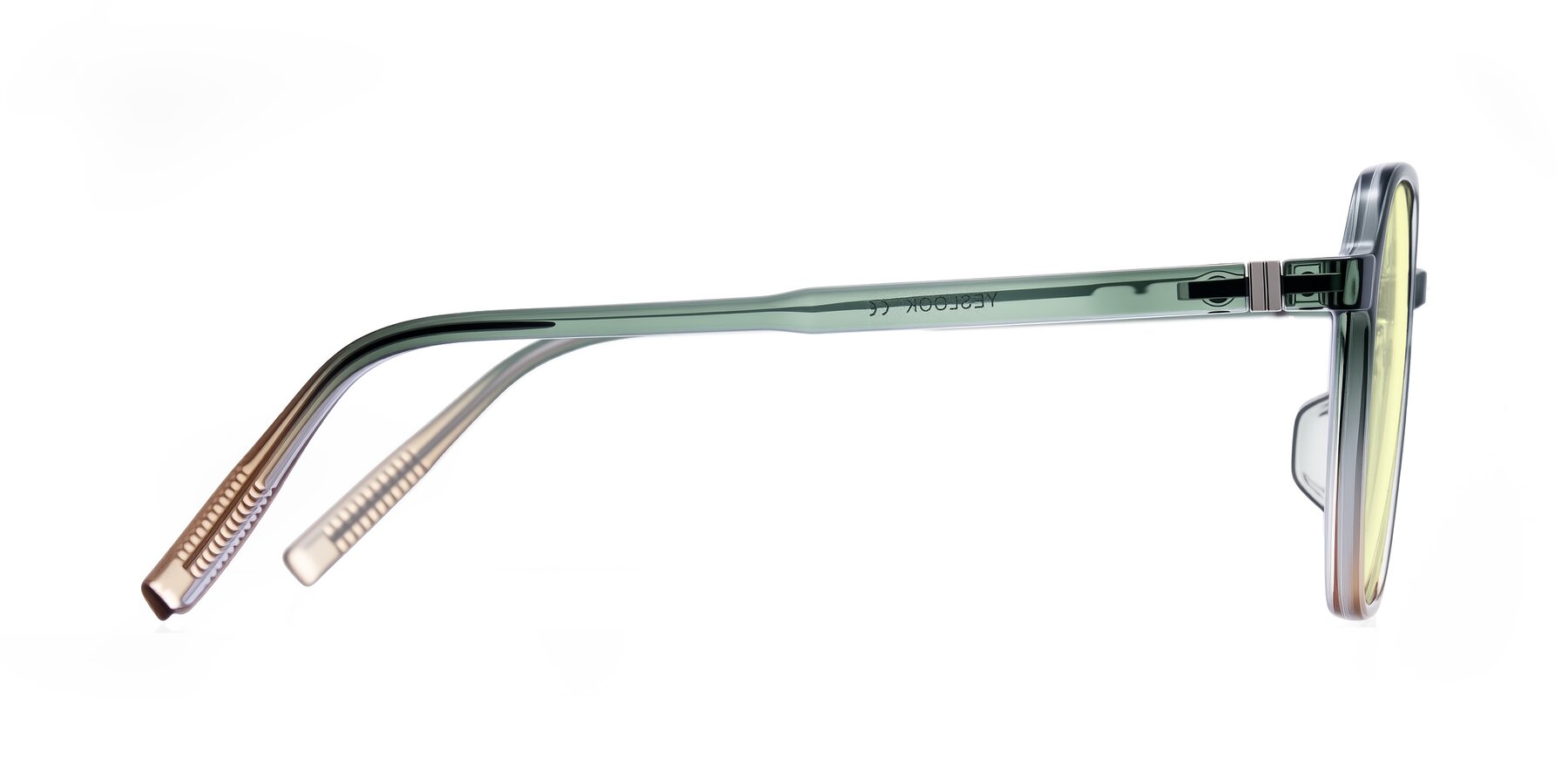Side of Holzer in Gradient Green with Light Yellow Tinted Lenses