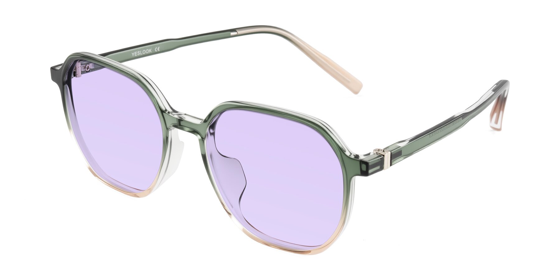 Angle of Holzer in Gradient Green with Light Purple Tinted Lenses