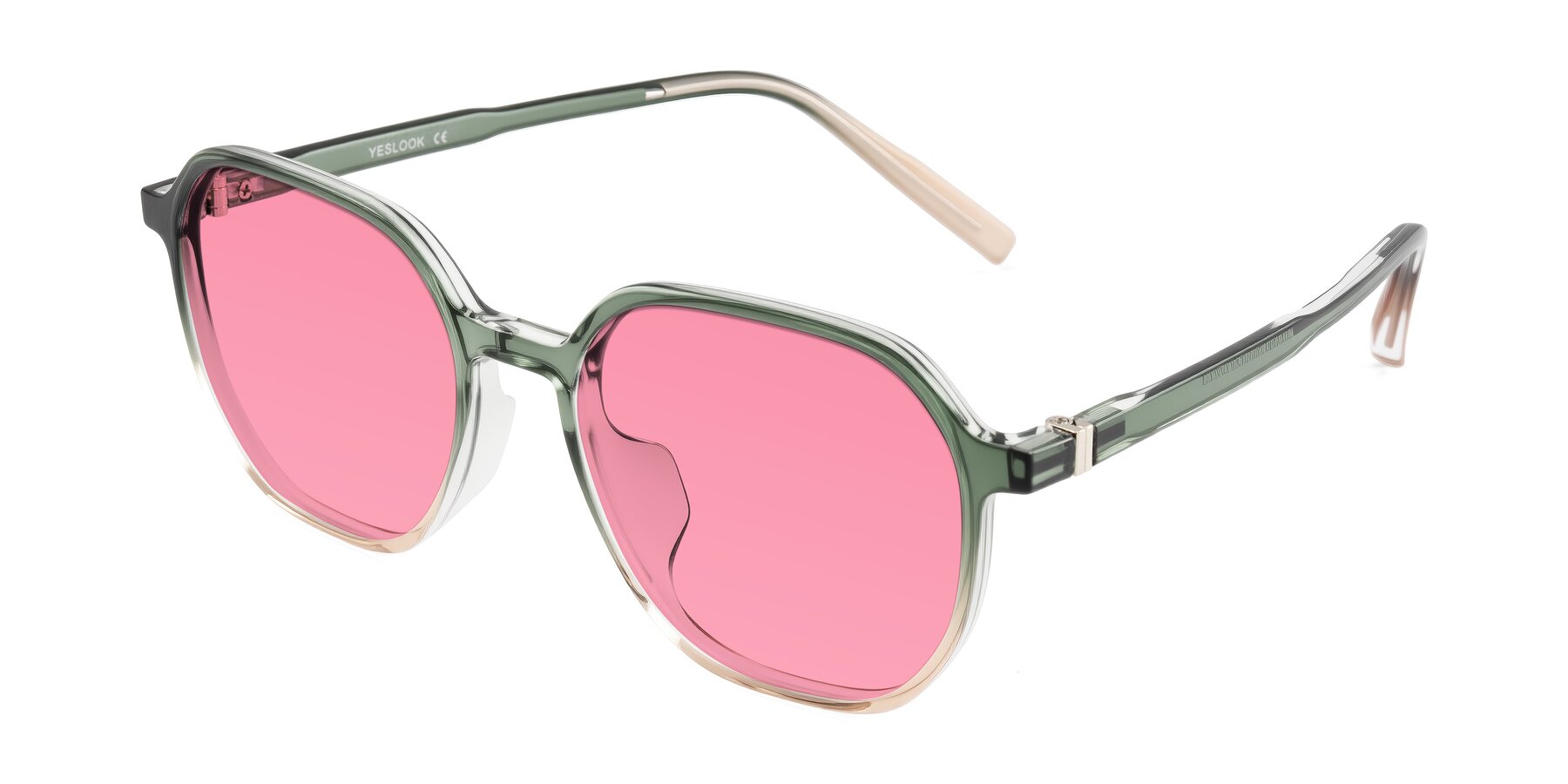 Angle of Holzer in Gradient Green with Pink Tinted Lenses