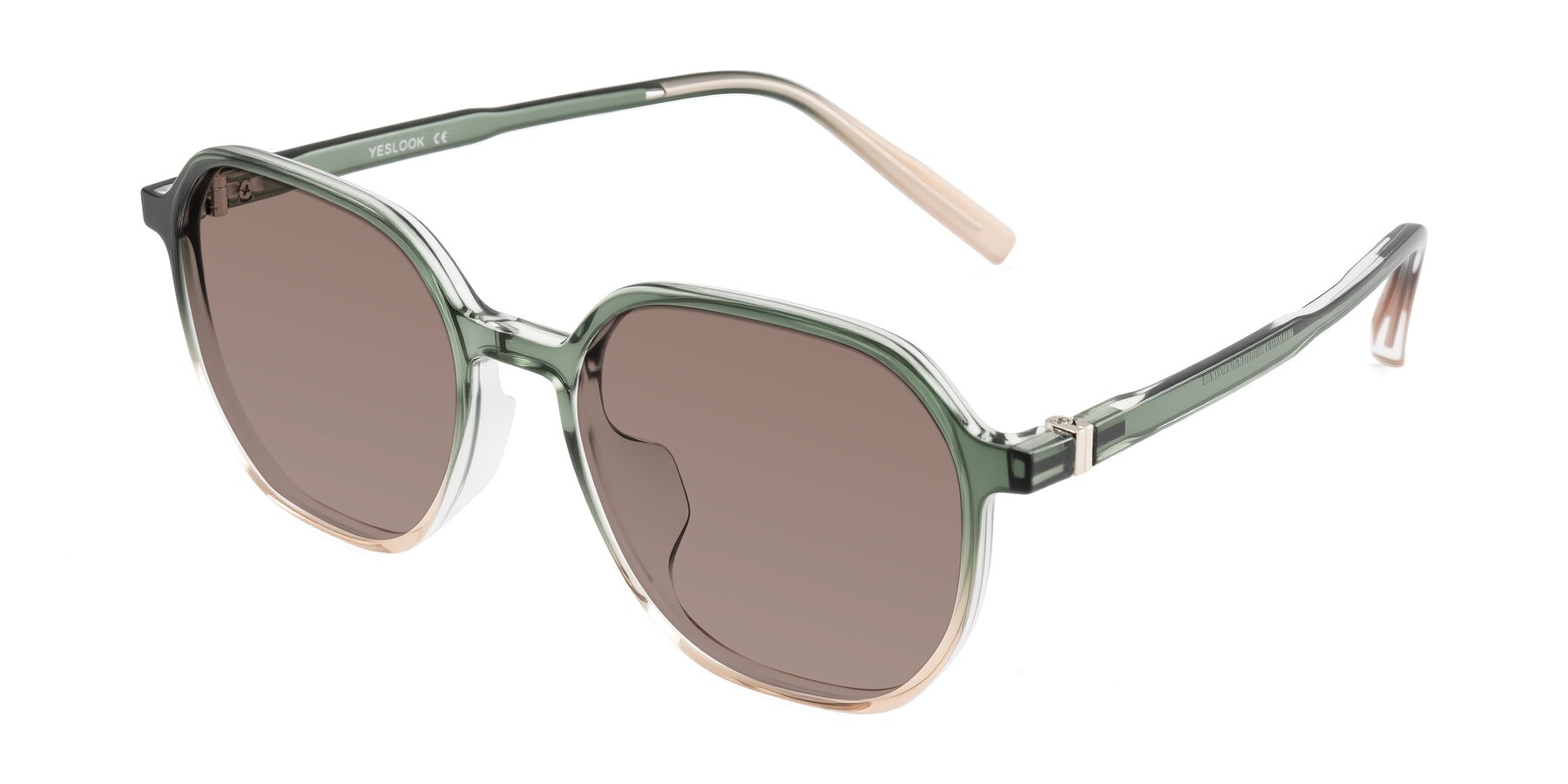 Angle of Holzer in Gradient Green with Medium Brown Tinted Lenses