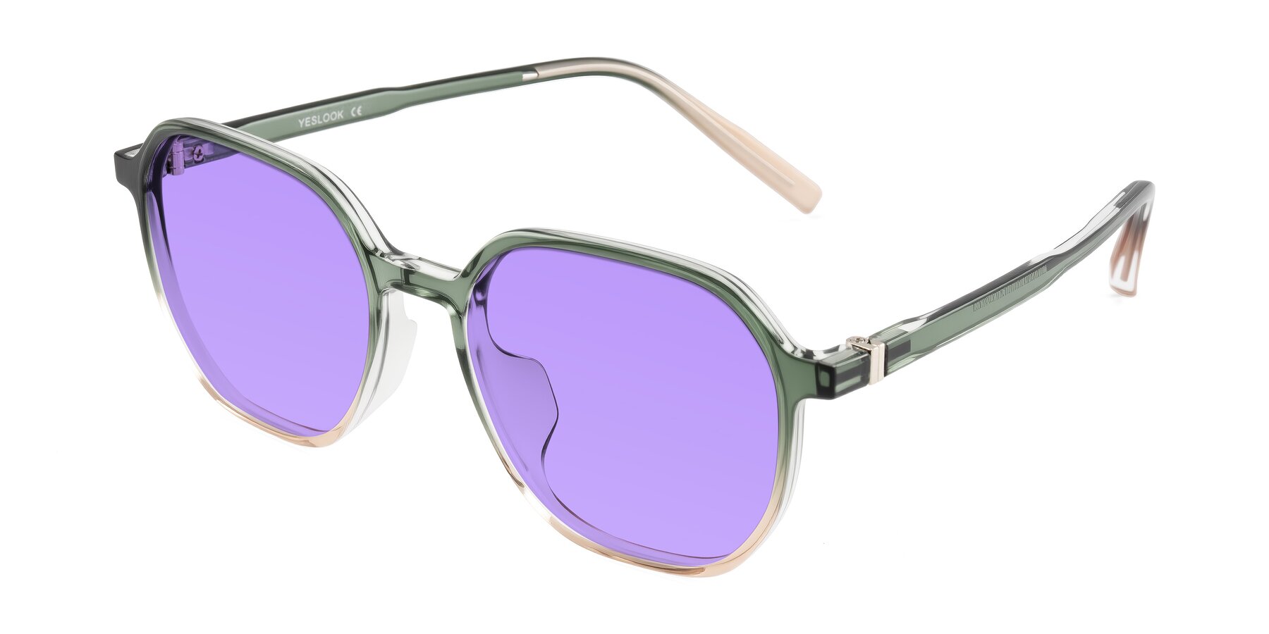 Angle of Holzer in Gradient Green with Medium Purple Tinted Lenses