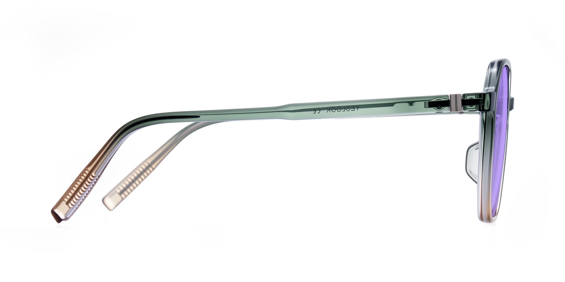 Side of Holzer in Gradient Green with Medium Purple Tinted Lenses