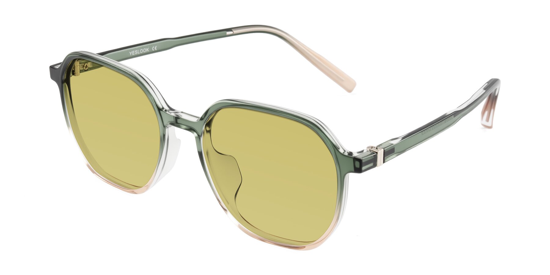 Angle of Holzer in Gradient Green with Medium Champagne Tinted Lenses