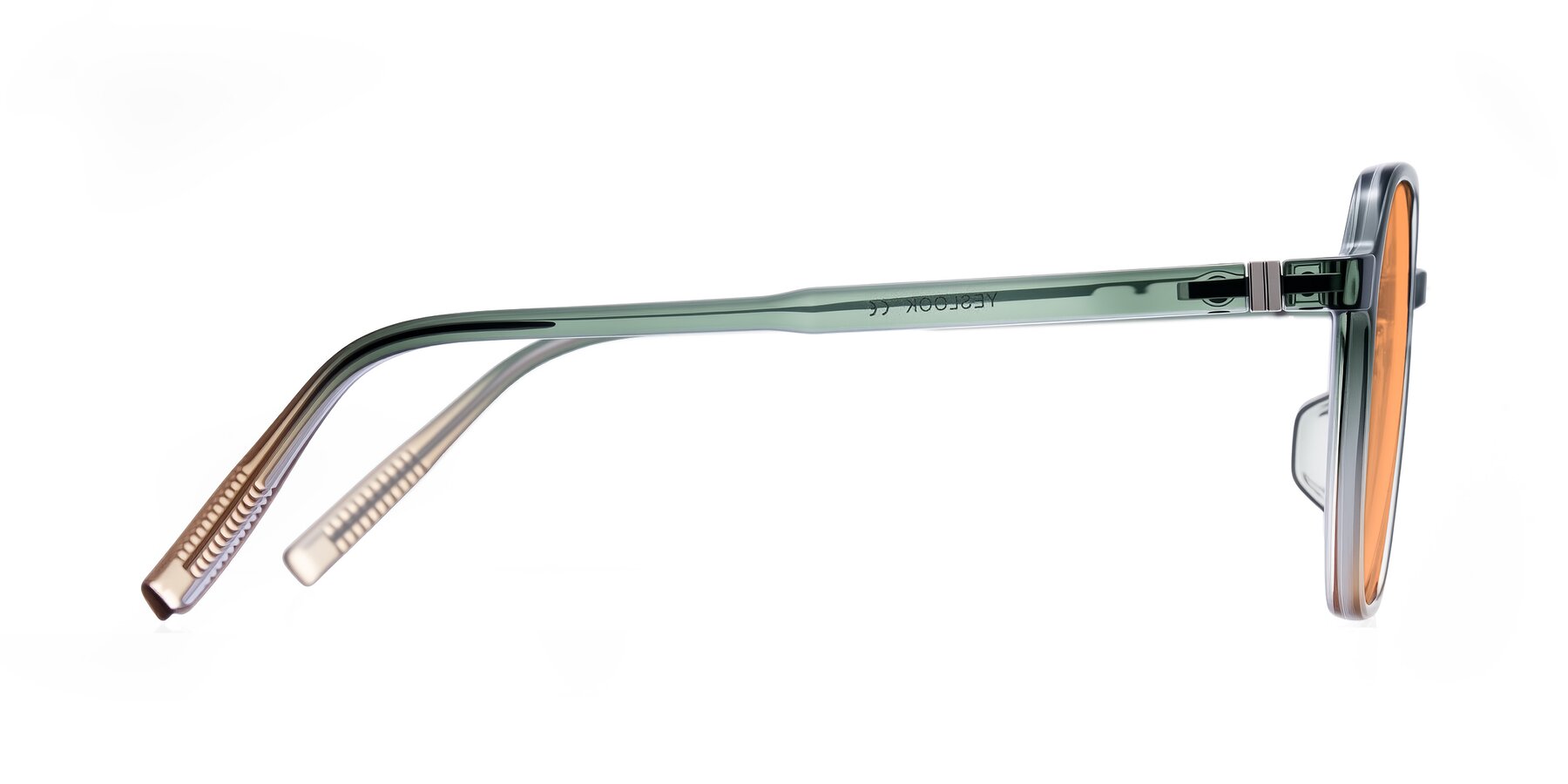 Side of Holzer in Gradient Green with Medium Orange Tinted Lenses