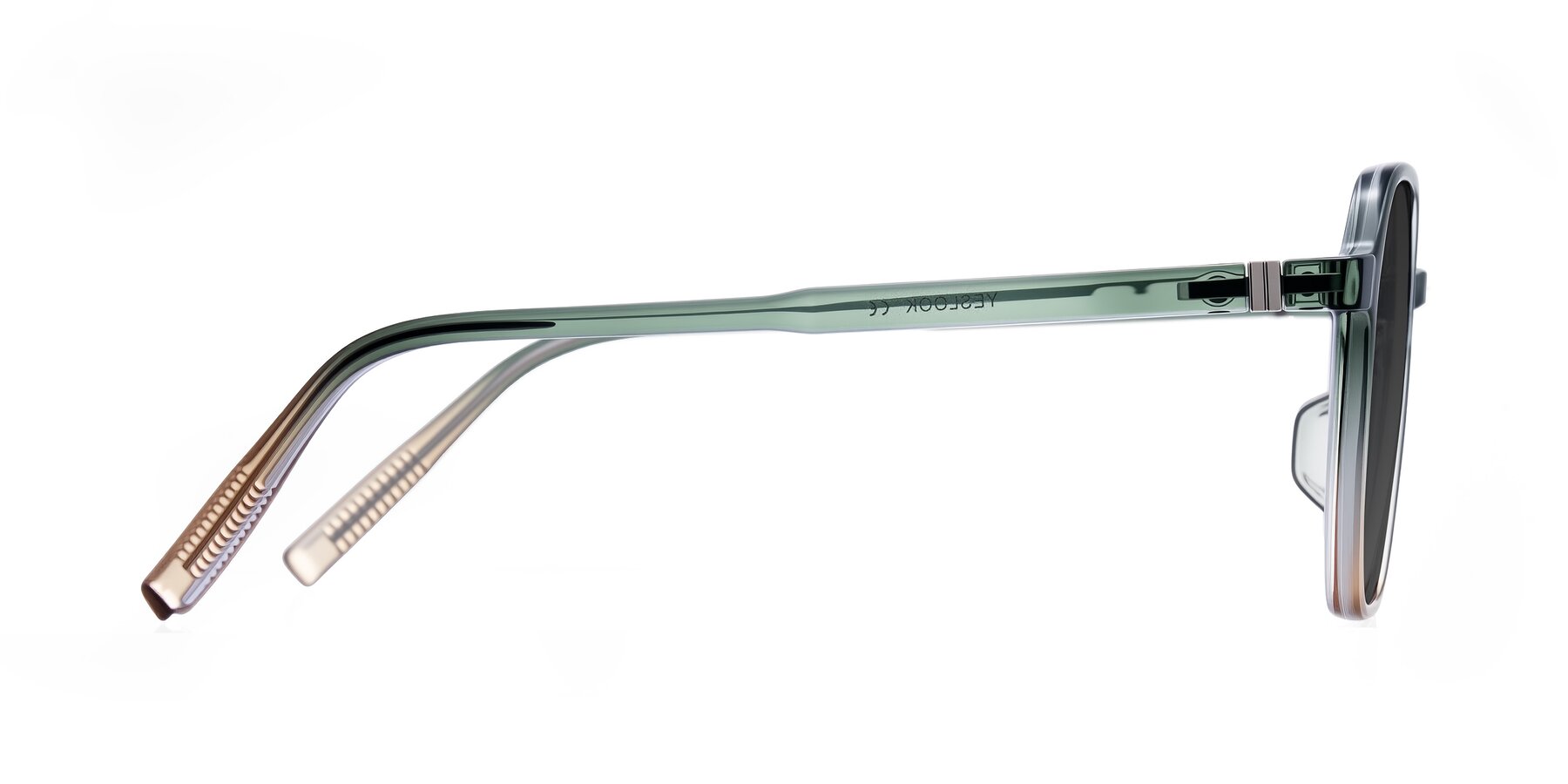 Side of Holzer in Gradient Green with Gray Tinted Lenses