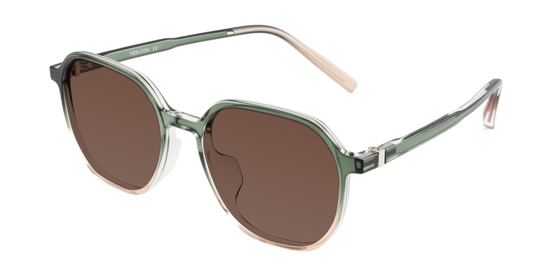 Angle of Holzer in Gradient Green with Brown Tinted Lenses