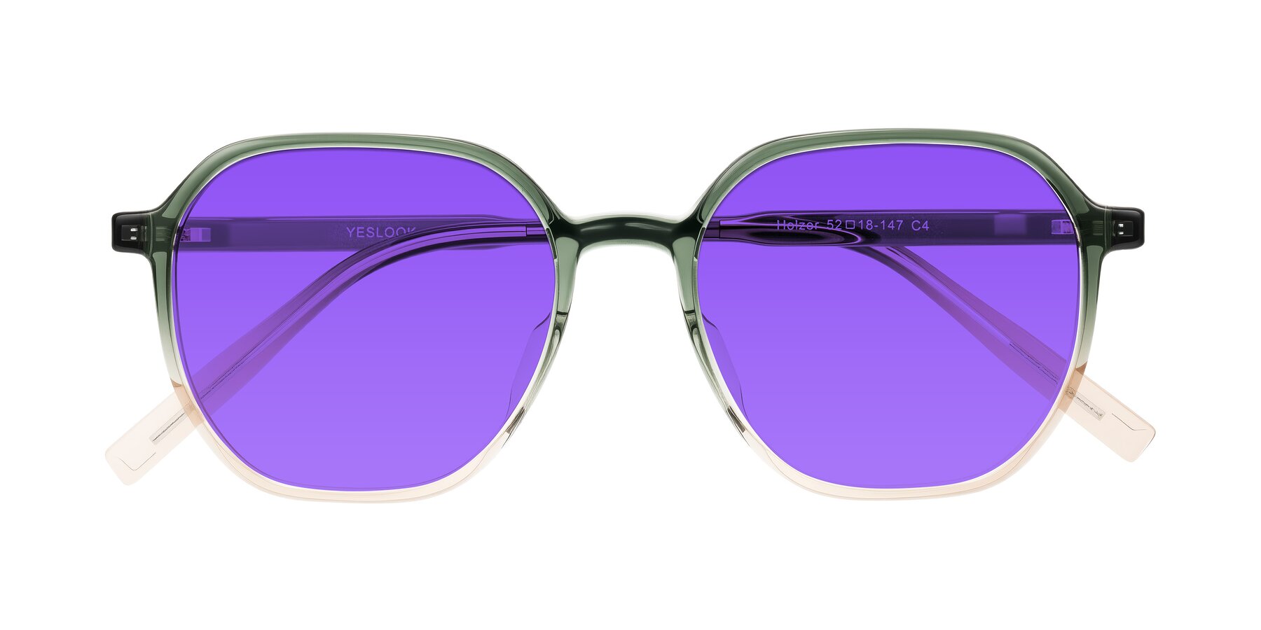 Folded Front of Holzer in Gradient Green with Purple Tinted Lenses