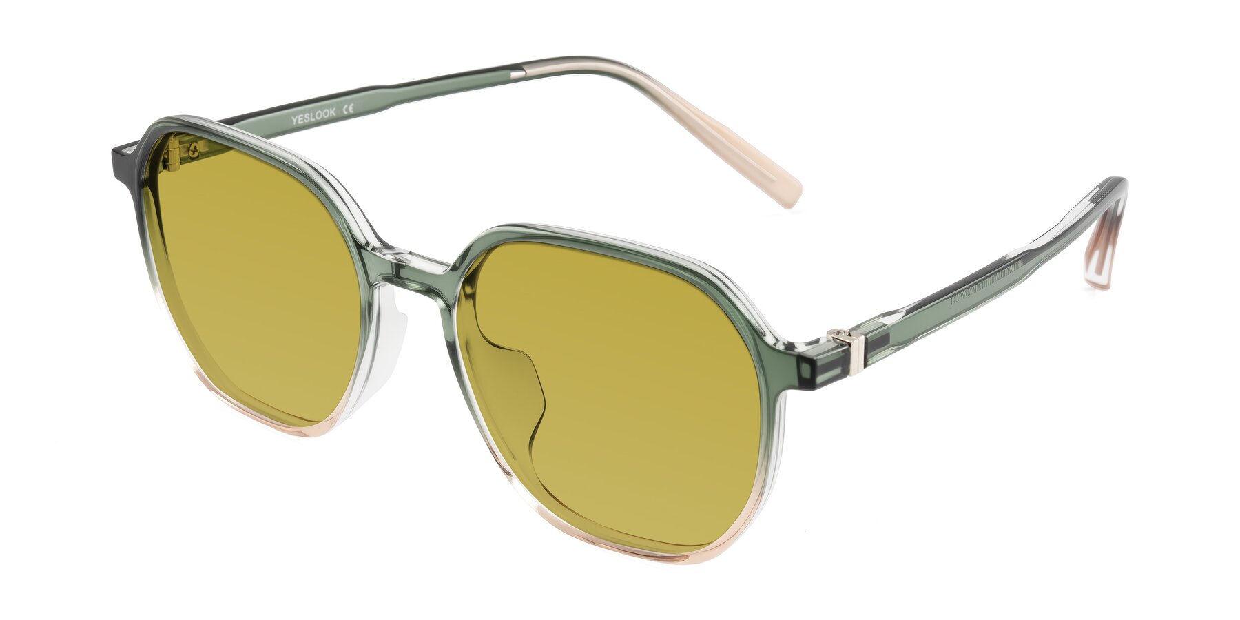 Angle of Holzer in Gradient Green with Champagne Tinted Lenses