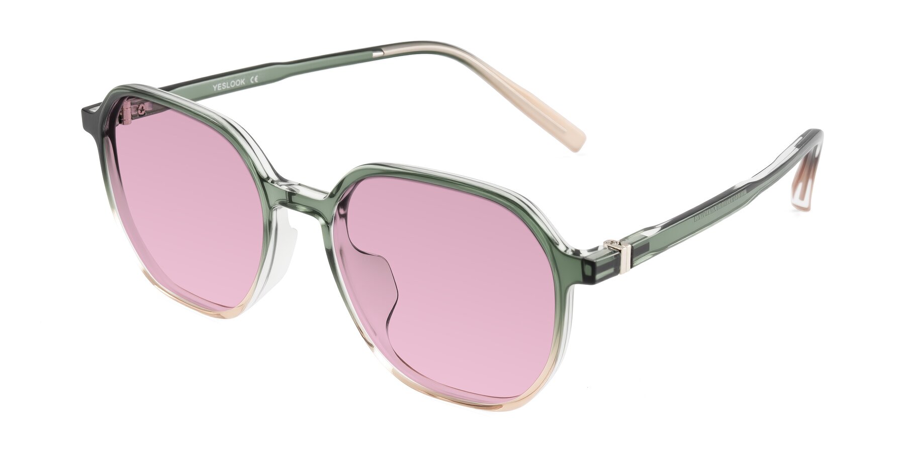 Angle of Holzer in Gradient Green with Light Wine Tinted Lenses