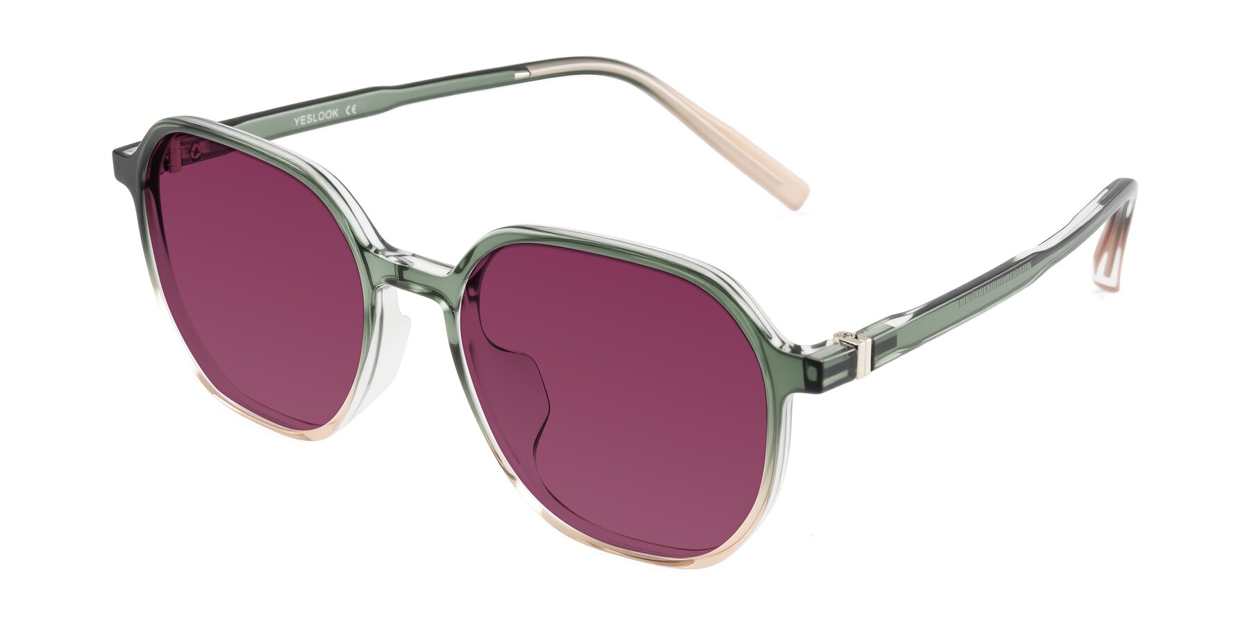 Angle of Holzer in Gradient Green with Wine Tinted Lenses
