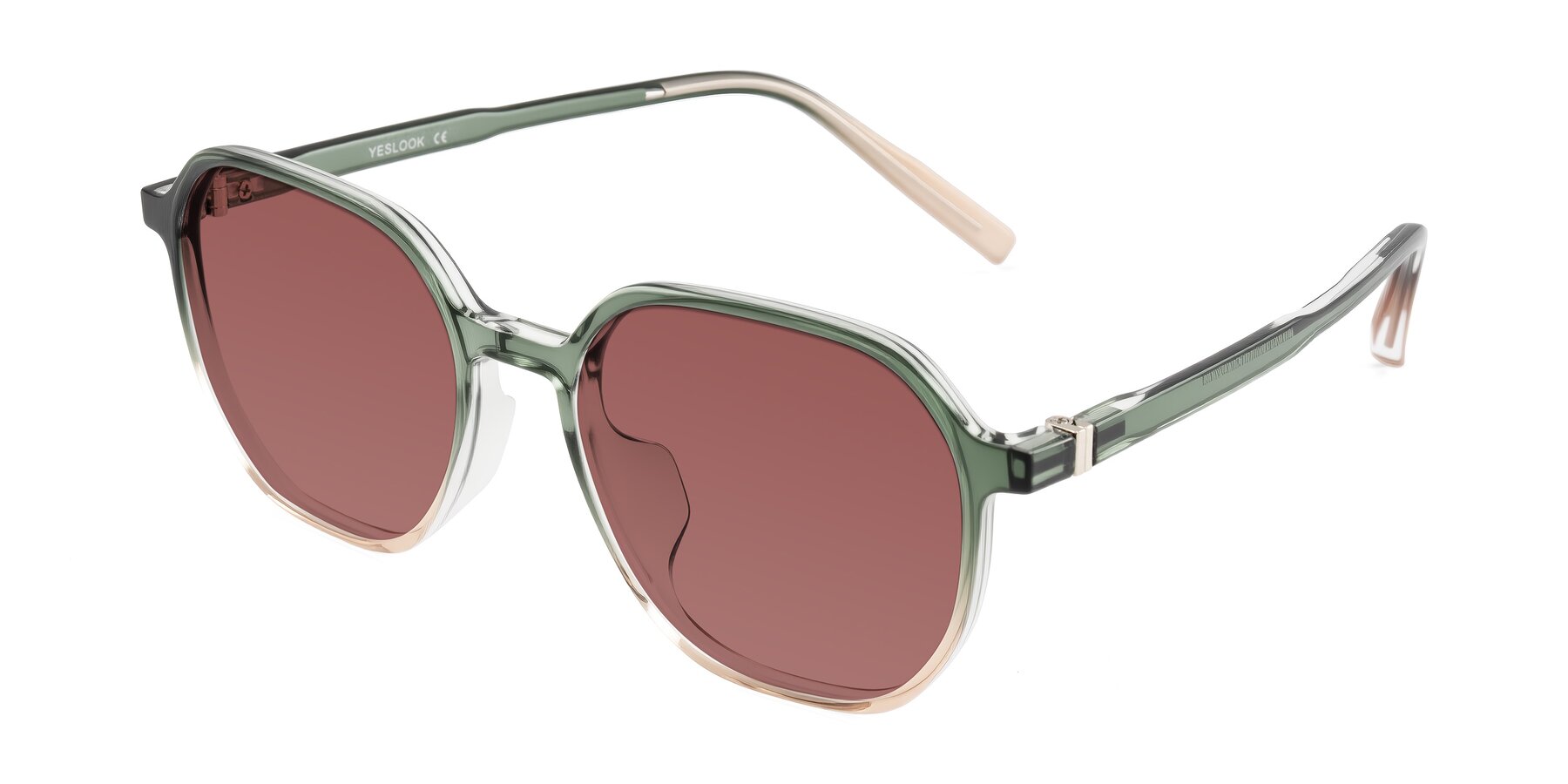 Angle of Holzer in Gradient Green with Garnet Tinted Lenses