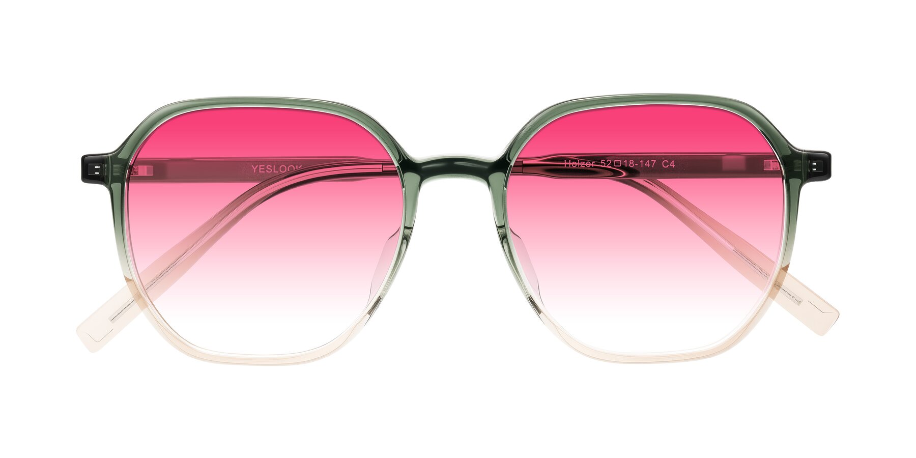 Folded Front of Holzer in Gradient Green with Pink Gradient Lenses