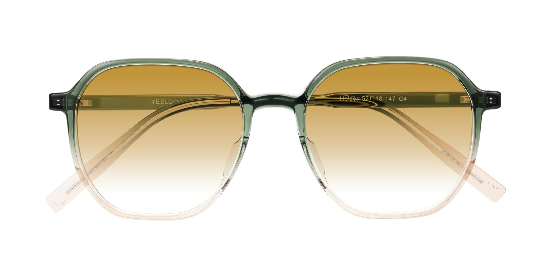 Folded Front of Holzer in Gradient Green with Champagne Gradient Lenses