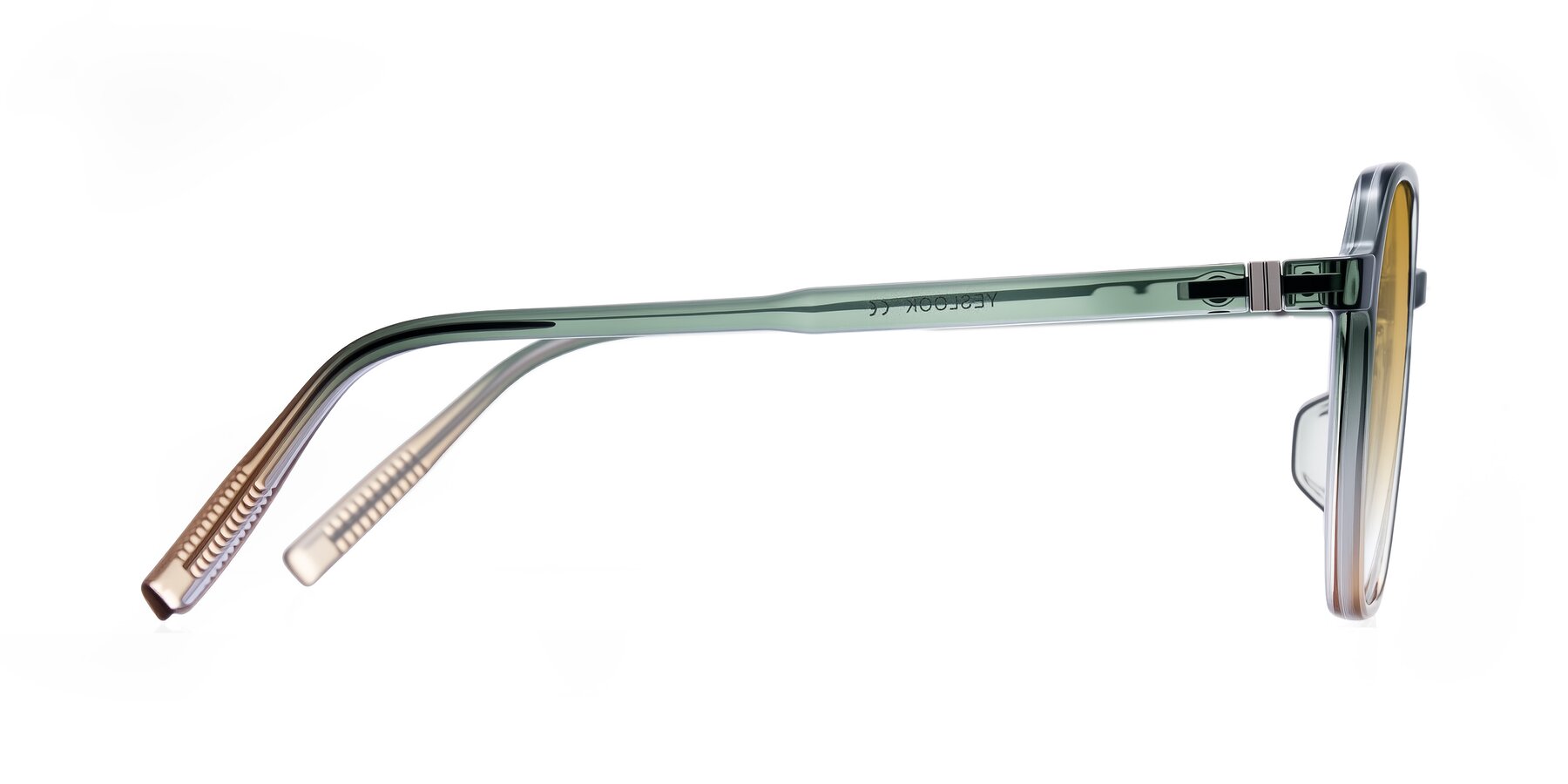 Side of Holzer in Gradient Green with Champagne Gradient Lenses