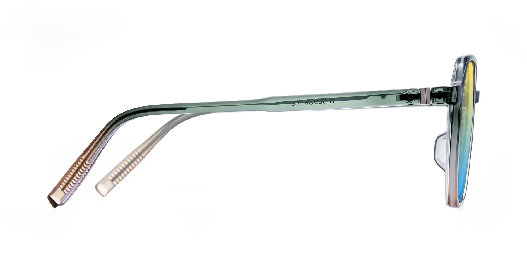 Side of Holzer in Gradient Green with Yellow / Blue Gradient Lenses